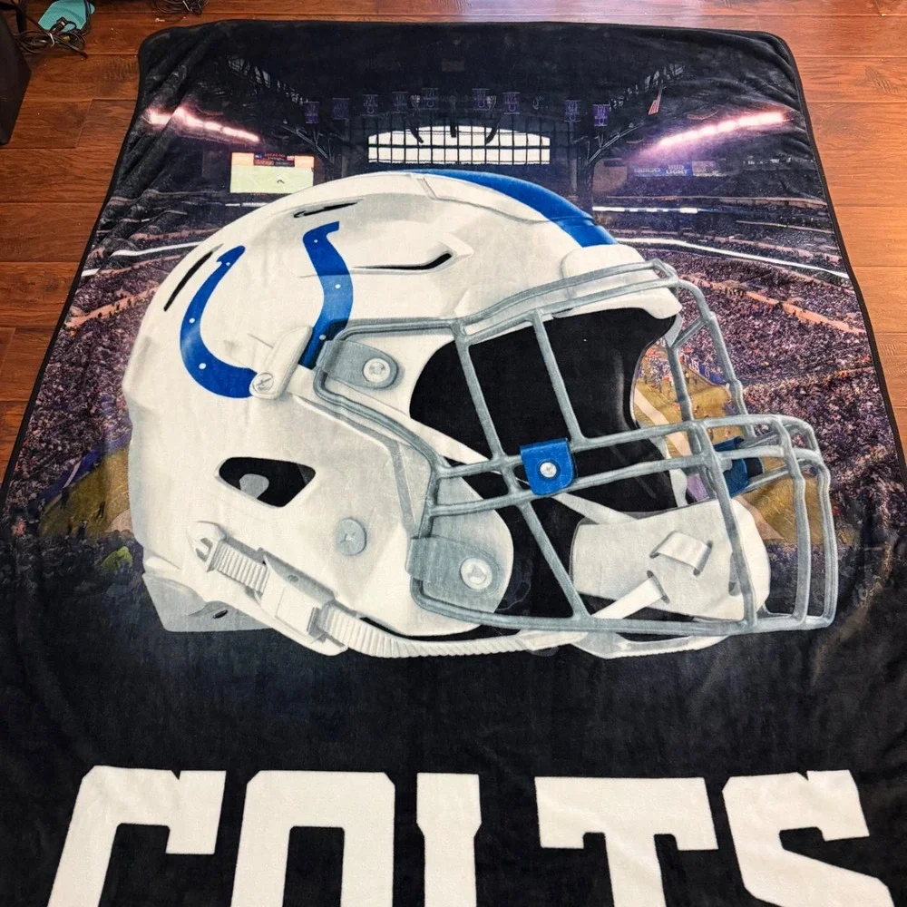 Northwest Indianapolis Colts NFL Stadium Helmet Plush Fleece Throw Blanket 2022